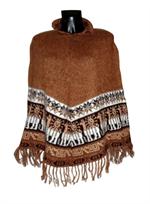 Poncho i brun alpaca.